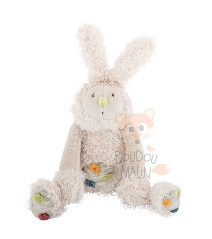 Les zazous peluche taptap lapin beige 25 cm 